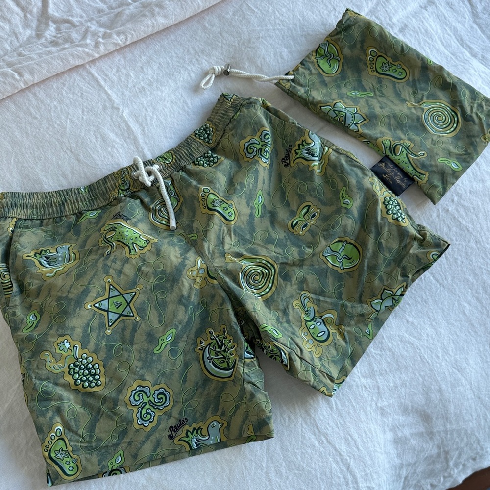 Loewe Olive Patterned Athletic Shorts